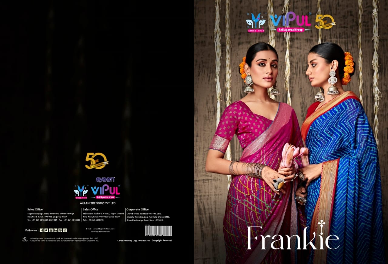 Frankie By Vipul  66204-66215 Printed Sarees Catalog